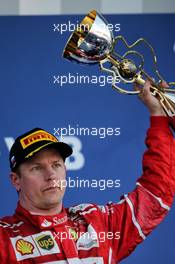Kimi Raikkonen (FIN) Ferrari celebrates his third position on the podium. 30.04.2017. Formula 1 World Championship, Rd 4, Russian Grand Prix, Sochi Autodrom, Sochi, Russia, Race Day.
