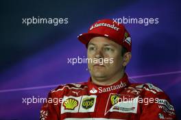Kimi Raikkonen (FIN) Ferrari in the FIA Press Conference. 30.04.2017. Formula 1 World Championship, Rd 4, Russian Grand Prix, Sochi Autodrom, Sochi, Russia, Race Day.