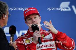 Kimi Raikkonen (FIN) Ferrari on the podium with Eddie Jordan (IRE). 30.04.2017. Formula 1 World Championship, Rd 4, Russian Grand Prix, Sochi Autodrom, Sochi, Russia, Race Day.