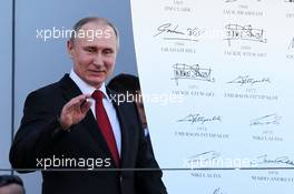 Vladimir Putin (RUS) Russian Federation President on the podium. 30.04.2017. Formula 1 World Championship, Rd 4, Russian Grand Prix, Sochi Autodrom, Sochi, Russia, Race Day.