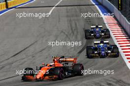 Stoffel Vandoorne (BEL) McLaren MCL32. 30.04.2017. Formula 1 World Championship, Rd 4, Russian Grand Prix, Sochi Autodrom, Sochi, Russia, Race Day.