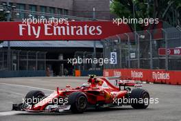 Kimi Raikkonen (FIN) Ferrari SF70H.                                15.09.2017. Formula 1 World Championship, Rd 14, Singapore Grand Prix, Marina Bay Street Circuit, Singapore, Practice Day.