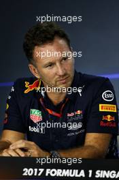 Christian Horner (GBR) Red Bull Racing Team Principal in the FIA Press Conference. 15.09.2017. Formula 1 World Championship, Rd 14, Singapore Grand Prix, Marina Bay Street Circuit, Singapore, Practice Day.
