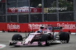 Sergio Perez (MEX) Sahara Force India F1 VJM10. 15.09.2017. Formula 1 World Championship, Rd 14, Singapore Grand Prix, Marina Bay Street Circuit, Singapore, Practice Day.