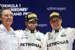 The podium (L to R): Race winner Lewis Hamilton (GBR) Mercedes AMG F1 with third placed team mate Valtteri Bottas (FIN) Mercedes AMG F1. 17.09.2017. Formula 1 World Championship, Rd 14, Singapore Grand Prix, Marina Bay Street Circuit, Singapore, Race Day.