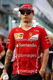 Kimi Raikkonen (FIN) Ferrari. 17.09.2017. Formula 1 World Championship, Rd 14, Singapore Grand Prix, Marina Bay Street Circuit, Singapore, Race Day.