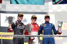 Race 1, 2nd place Artem Markelov (Rus) Russian Time, Charles Leclerc (MON) PREMA Racing race winner and 3rd place Oliver Rowland (GBR) DAMS 26.08.2017. Formula 2 Championship, Rd 8, Spa-Francorchamps, Belgium, Saturday.