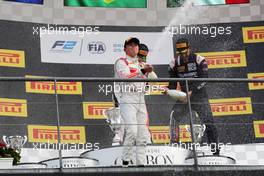 Race 2, 2nd place Nyck De Vries (HOL) Racing Engineering, Sergio Sette Camara (BRA) MP Motorsport, race winner and 3rd place Luca Ghiotto (ITA) RUSSIAN TIME 27.08.2017. Formula 2 Championship, Rd 8, Spa-Francorchamps, Belgium, Sunday.