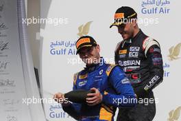 Race 2, 3rd place Oliver Rowland (GBR) DAMS and 2nd place Luca Ghiotto (ITA) RUSSIAN TIME 16.04.2017. FIA Formula 2 Championship, Rd 1, Sakhir, Bahrain, Sunday.