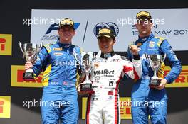 Race 2, 1st place Nobuharu Matsushita (JAP) Art Grand Prix, 2nd place Oliver Rowland (GBR) DAMS and 3rd place Nicolas Latifi (CAN) Dams 14.05.2017. FIA Formula 2 Championship, Rd 2, Barcelona, Spain, Sunday.