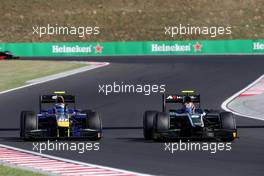 Race 1, Nicolas Latifi (CAN) Dams and Alexander Albon (THA) ART Grand Prix 29.07.2017. FIA Formula 2 Championship, Rd 7, Budapest, Hungary, Saturday.