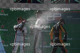 Race, the podium: winner George Russell (GBR) ART Grand Prix, 2nd Nirei Fukuzumi (JAP) ART Grand Prix, 3rd Anthoine Hubert (FRA) ART Grand Prix 03.09.2017. GP3 Series, Rd 6, Monza, Italy, Sunday.