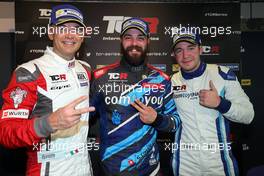 Race 2, Press conference, Roberto Colciago (ITA) Honda Civic TCR, M1RA, Stefano Comini (SUI) Audi RS3 LMS, Comtoyou Racing and Frederic Vervisch (BEL) Audi RS 3 LMS TCR,Comtoyou Racing 14.05.2017. TCR International Series, Rd 4, Monza, Italy, Sunday.