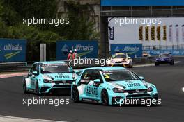 17.06.2017 - Free Practice 2, Jean-Karl Vernay (FRA) Volkswagen Golf GTi TCR, Leopard Racing Team WRT and Rob Huff (GBR) Volkswagen Golf GTi TCR,Leopard Racing Team WRT 16-18.06.2017 TCR International Series, Round 6, Hungaroring, Budapest, Hungary