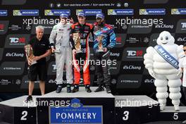 Race 2, 1st place Aurelien Panis (FRA) Honda Civic Type-R TCR, Boutsen Ginion Racing, 2nd place Giacomo Altoe (ITA) Honda Civic Type-R TCR, M1RA and 3rd place Stefano Comini (SUI) Audi RS3 LMS, Comtoyou Racing 03.09.2017. TCR International Series, Rd 8, Buriram, Thailand, Sunday.