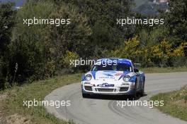 Romain Dumas (FRA) Patrick Chiappe (FRA) Porsche 997 GT3 RS 4,0 06-09.04.2017. FIA World Rally Championship, Rd 4, Rally Tour De Corse, Ajaccio, Trier, France.