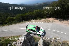 Andreas Mikkelsen (NOR)-Anders Jaeger (NOR) SKODA FABIA, SKODA MOTORSPORT 06-09.04.2017. FIA World Rally Championship, Rd 4, Rally Tour De Corse, Ajaccio, Trier, France.