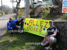 Fans of Sebastien Ogier (FRA)-Julien Ingrassia (FRA) Ford Fiesta WRC, M-Sport World Rally Team 06-09.04.2017. FIA World Rally Championship, Rd 4, Rally Tour De Corse, Ajaccio, Trier, France.
