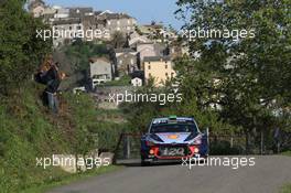 Shakedown, Hayden Paddon (NZL)-John Kennard (NZL) Hyundai i20 Coupe WRC, Hyundai Motorsport 06-09.04.2017. FIA World Rally Championship, Rd 4, Rally Tour De Corse, Ajaccio, Trier, France.