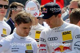 Lucas Auer (AUT) (HWA AG - Mercedes-AMG C 63 DTM)  und Mattias Ekström (SW) (Audi Sport Team Abt) 05.05.2018, DTM Round 1, Hockenheimring, Germany, Saturday.