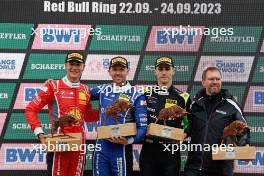 Sheldon van der Linde (ZAF) (Schubert Motorsport - BMW M4 GT3) , Rene Rast (DEU) (Schubert Motorsport  - BMW M4 GT3)   und Thomas Preining (AUT) (Manthey EMA  - Porsche 911 GT3 R)  24.09.2023, DTM Round 7, Red Bull Ring, Austria, Sunday