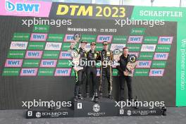 Dennis Olsen (NOR) (Manthey EMA - Porsche 911 GT3 R), Thomas Preining (A) (Manthey EMA - Porsche 911 GT3 R) und Christian Engel (D) (GRT Grasser Racing Team - Lamborghini Huracan GT3 Evo2) 21.10.2023, DTM Round 8, Hockenheimring, Germany, Saturday