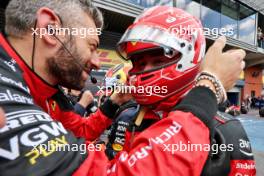 Charles Leclerc (MON) Ferrari celebrates his third position in parc ferme. 30.07.2023. Formula 1 World Championship, Rd 13, Belgian Grand Prix, Spa Francorchamps, Belgium, Race Day.