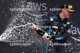 Race winner Zak O'Sullivan (GBR) Prema Racing celebrates on the podium. 03.06.2023. FIA Formula 3 Championship, Rd 5, Sprint Race, Barcelona, Spain, Saturday.