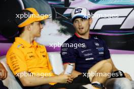 (L to R): Oscar Piastri (AUS) McLaren and Logan Sargeant (USA) Williams Racing in the FIA Press Conference. 02.05.2024. Formula 1 World Championship, Rd 6, Miami Grand Prix, Miami, Florida, USA, Preparation Day.