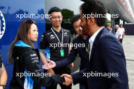 (L to R): Anisa Hung, Alpine F1 Team Partner Management with Mohammed Bin Sulayem (UAE) FIA President. 21.04.2024. Formula 1 World Championship, Rd 5, Chinese Grand Prix, Shanghai, China, Race Day.